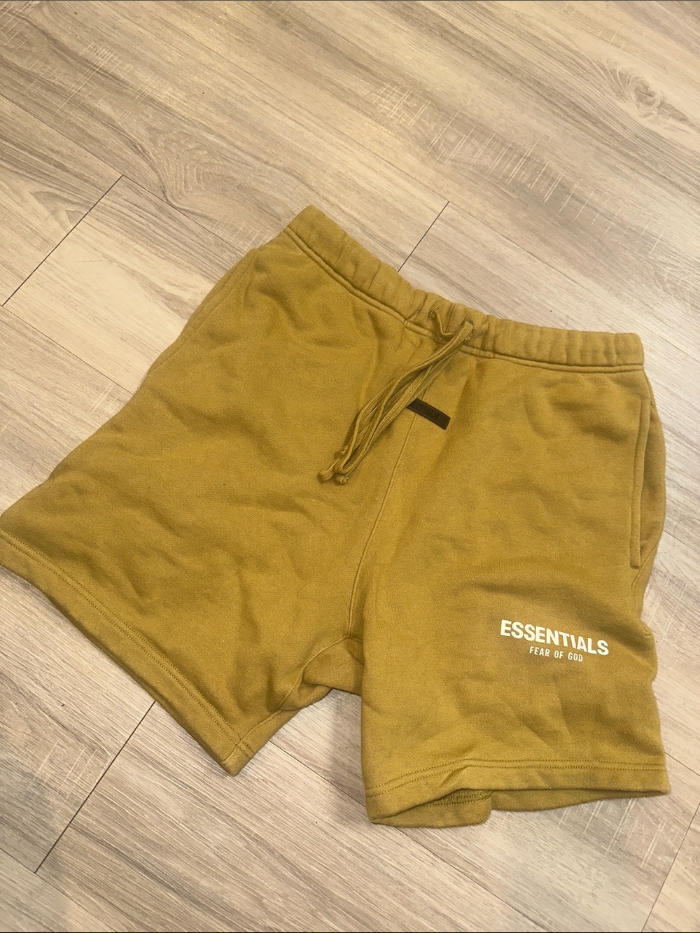 Fear of God Essentials Mustard Drawstring Athletic Shorts